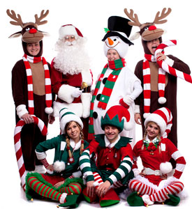 Аниматоры Санта Клаус, Рождественские эльфы, Снеговик, Олени фото