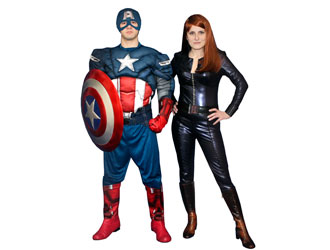 Аниматор Капитан Америка и Черная вдова - герои Marvel (Мстители)
